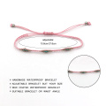 UNIQ AB002 2020 Fashion Braided Bangles Beads Ankle Bracelet  Adjustable Woven Girls Bracelet for Women and Man